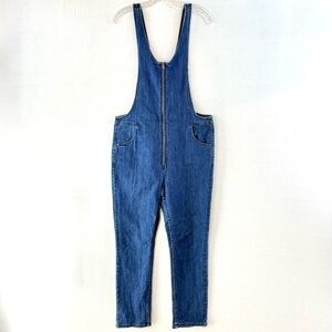 FREE PEOPLE Jax Blue Zip Jumpsuit Denim Overalls